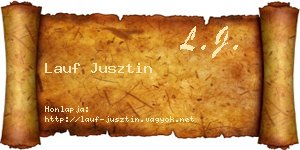 Lauf Jusztin névjegykártya